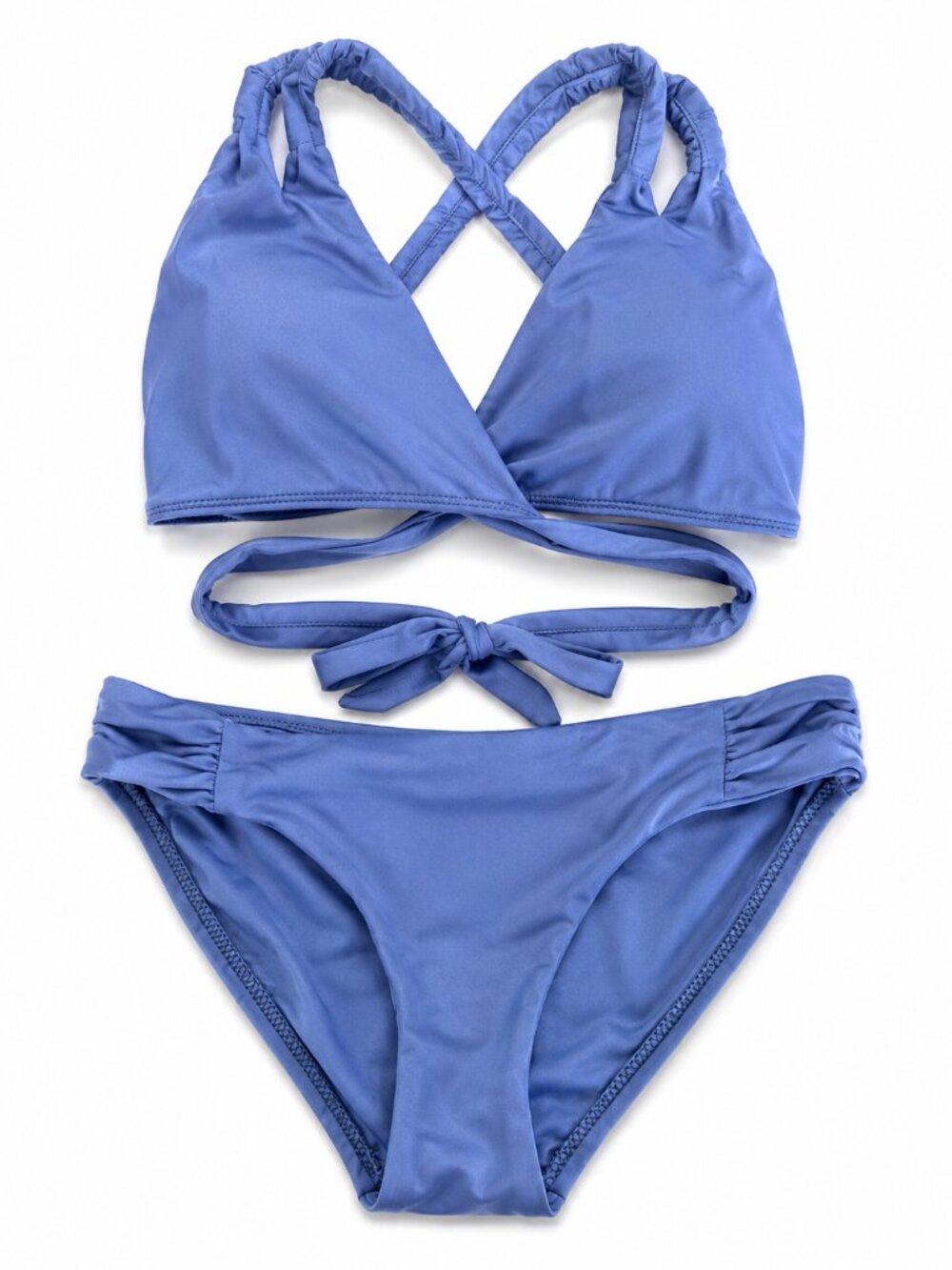 Becca Two Piece Bikini Set l blue l Women’s l Wrap Top Strappy Swimwear